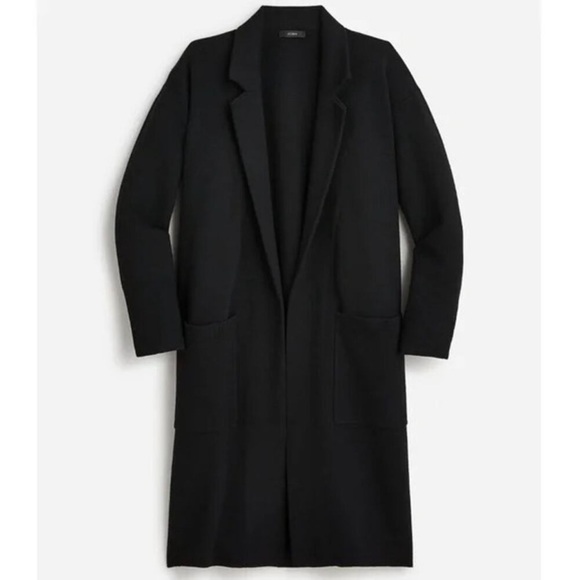 J.Crew | Ella Long Sweater Coat | Black | M - Picture 1 of 10